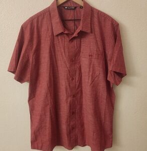 NWT Travis Mathew Rio Red Studebaker Button Up Shirt Mens XXL